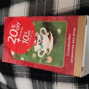 Hallmark 2001 Grandmother Cute Mouse In Sugar Or Creamer Dish Like New Ornament